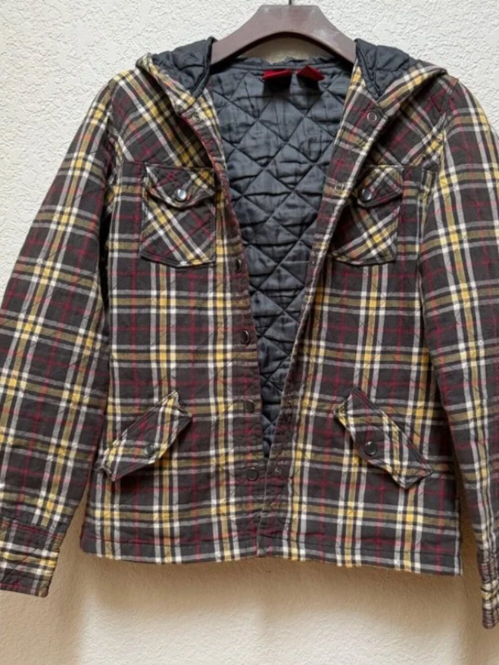 Tilt Y2K  Plaid Hooded Jacket Small